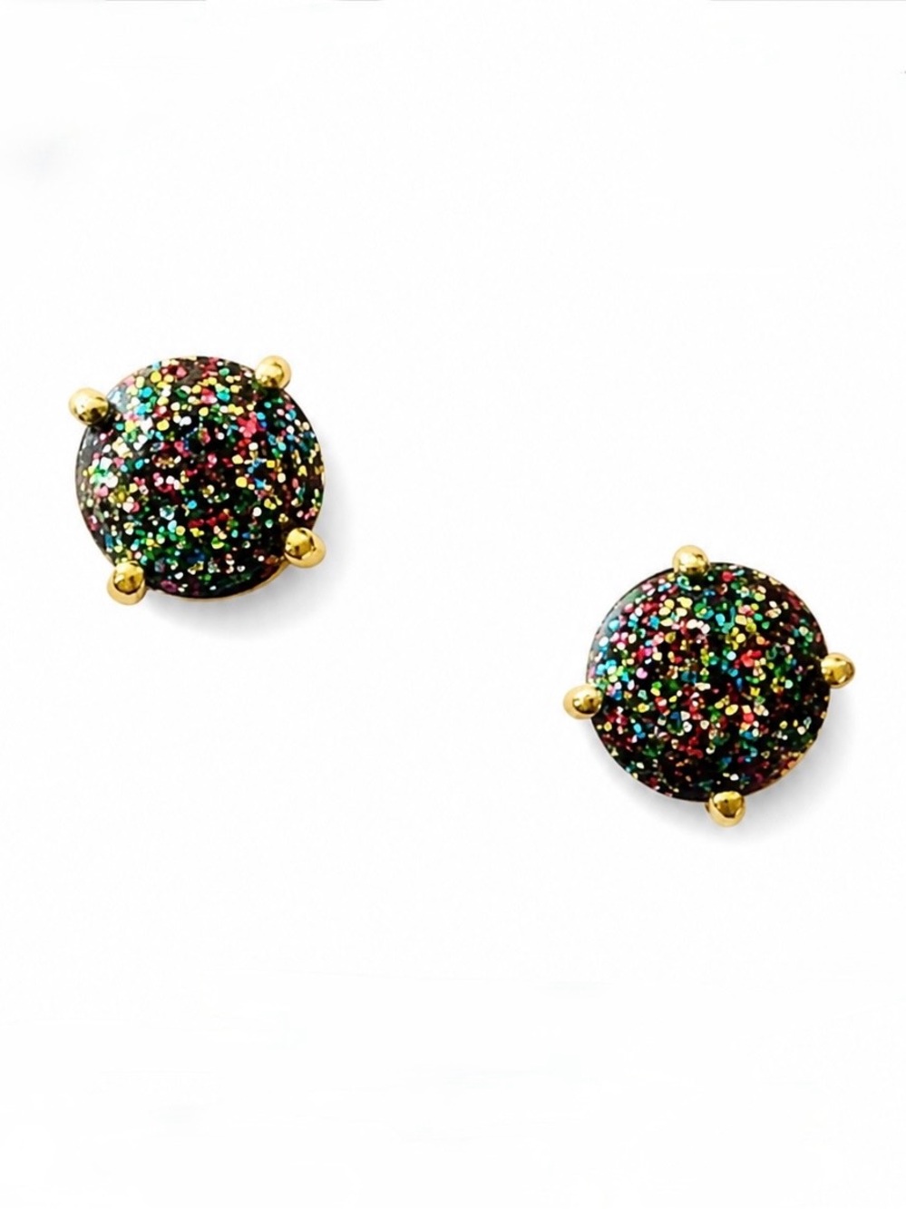 Kate Spade Multicolor Glitter Round Mini Gold-Tone Stud Earrings